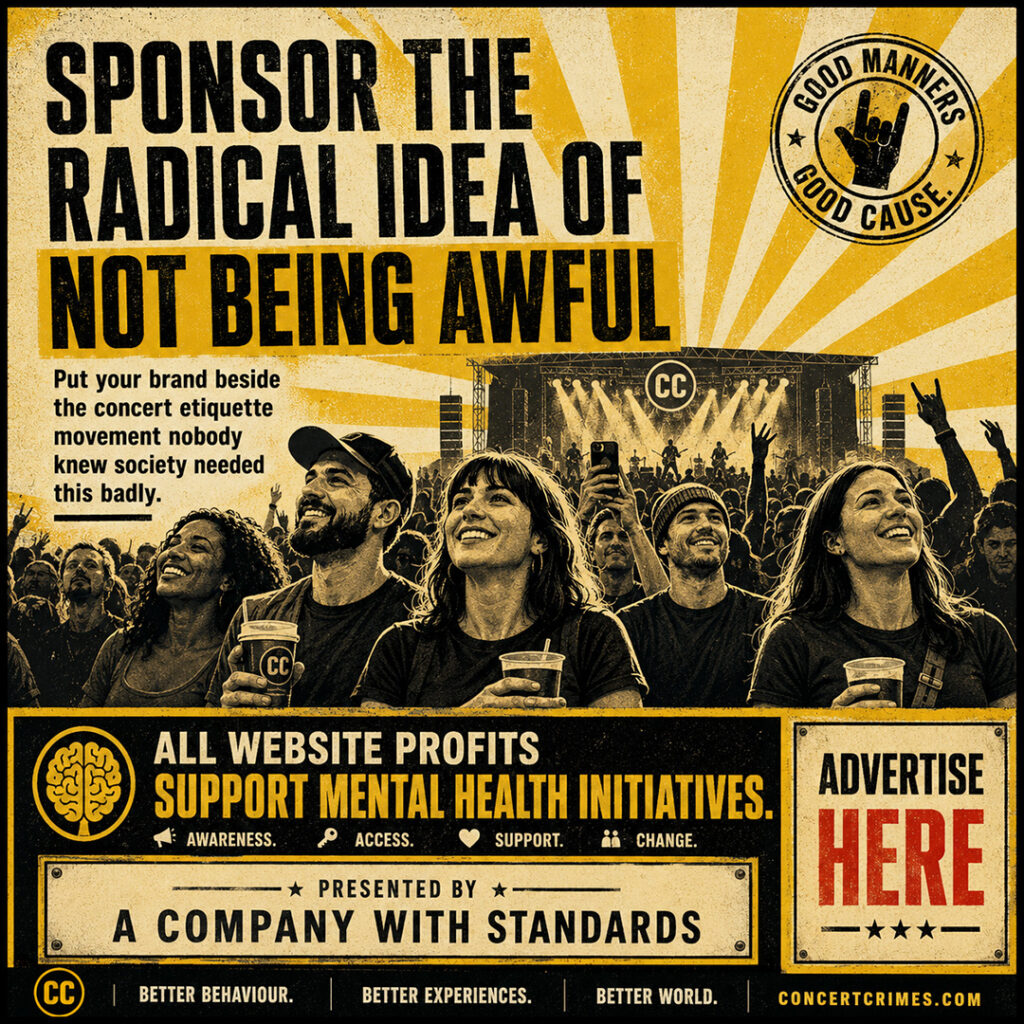 Advertise with Concert Crimes — Sponsor Responsible Behaviour